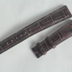 PATEK PHILIPPE Bracelet montre cuir marron 18 mm