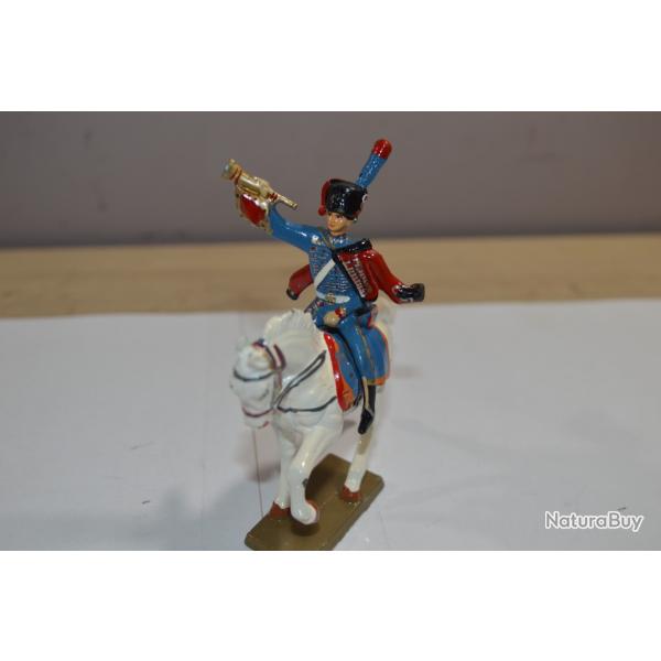 Soldat de plomb/  Figurine 1/32  Cavaliers  trompette chasseur  Premier Empire (24)