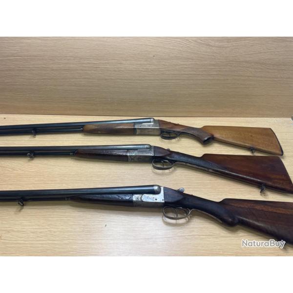 Lot de 3 fusils juxtaposs  1 sans prix de rserve !