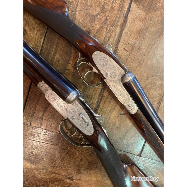 Vritable Paire de Fusils Guichard - Aiglon (Granger) Cal 12/70 Canons de 72,5cm