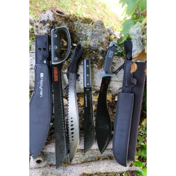 Lot de 4 Machette Bowies Lame Acier 3Cr13 Manche ABS Etui LOT POUR REVENDEURS Survie Outlast Alaska