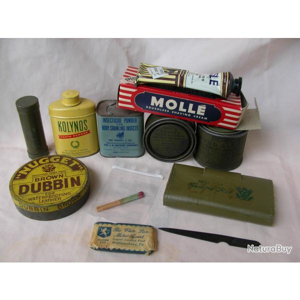 WW2 US LOT 11 LMENTS D'HYGINE/DIVERS DU SOLDAT MILITAIRE AMRICAIN ( 39-45 ) LOT 1