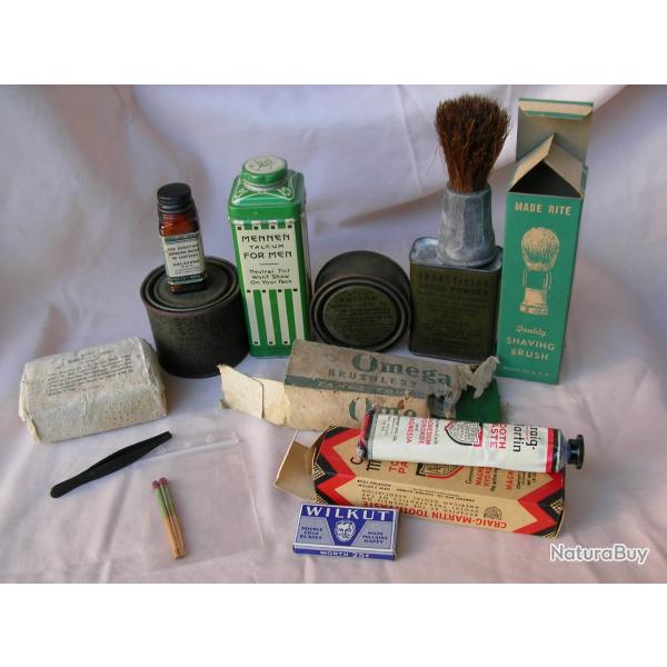 WW2 US LOT 12 LMENTS D'HYGINE/DIVERS DU SOLDAT MILITAIRE AMRICAIN ( 39-45 ) LOT 2