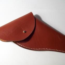 étui cuir pour revolver a  broche style 7 mm