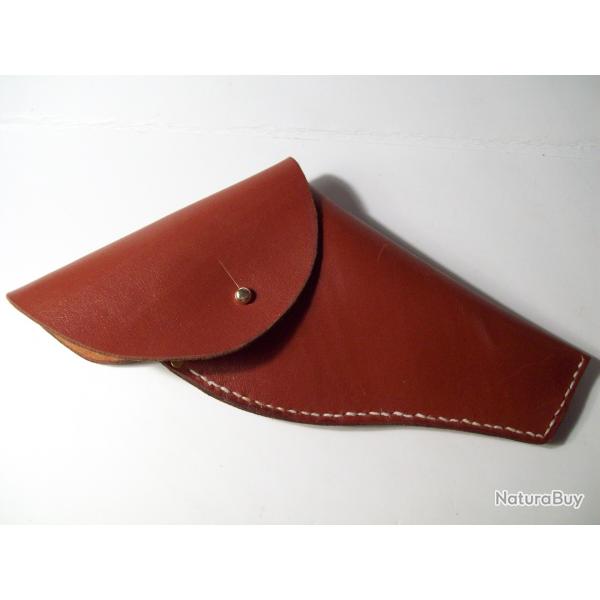 tui cuir pour revolver a  broche style 7 mm