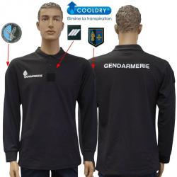 Polo GENDARMERIE départementale M. longues noir M