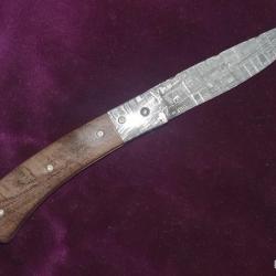 Couteau trapper : MÉTÉORITE Muonionalusta manche en Cèdres ancient, magnifique oeuvre d'art!