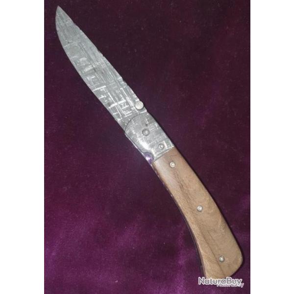 Couteau trapper : MTORITE Muonionalusta manche en Cdres ancient, magnifique oeuvre d'art!