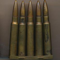 (5934) RARE CLIP DE 5  CARTOUCHES  7,7x57 ARISAKA WW2 JAPON 7,7x57 SR WW2