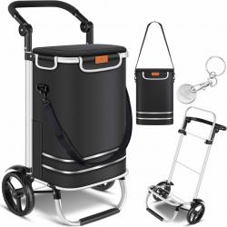 Chariot de Courses Pliable avec Une capacité de 56 litres et Une Charge maximale de 50 kg
