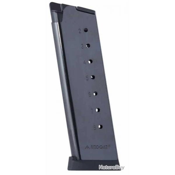 Chargeur MEC-GAR 1911 Full Size .45 ACP avec Talon (Noir ou Nickel) 1911 Full Size - 8 coups - Noir