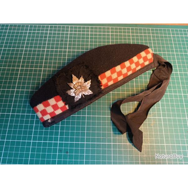 RARE - WWII 8th Reconnaissance Glengarry Canadien Avec Badge 1944-1945 Normandie