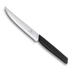 6.9003.12W Couteaux steak crantés Victorinox Swiss Modern 12cm noir x6