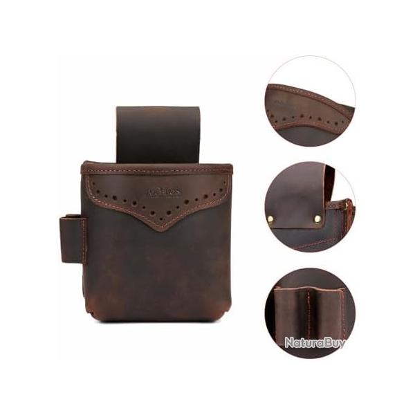 Pochette de Ceinture en Cuir vritable pour Cartouches de Calibre 12 pour munitions et tir