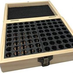 Boîte de Rangement en Bois pour 80 Cartouches de Calibre 9 mm, Marron, Taille Unique