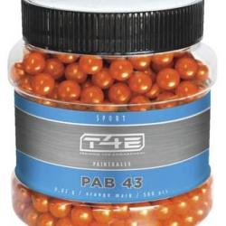 Boite de 500 Billes PAINTBALL T4E BIO CAL. .43 Orange