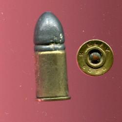 .442 Tranter 1er modèle - étui en 2 parties - balle plomb pointue à gorge - marquage : ELEY BROs  x