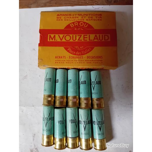 Bote de 10 trs belles cartouches anciennes VOUZELAUD cal 16 douilles cartons