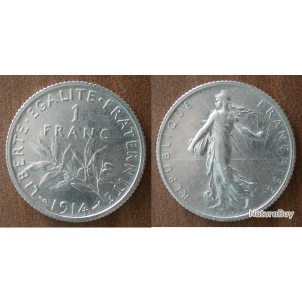 France 1 Franc 1914 Semeuse Piece Argent Francs