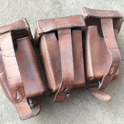 Cartouchière allemande ww1 modèle 1909 en cuir fauve