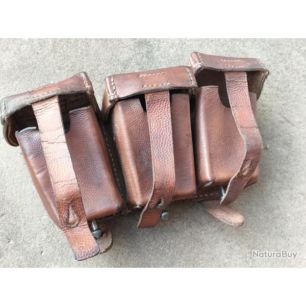 Cartouchire allemande ww1 modle 1909 en cuir fauve