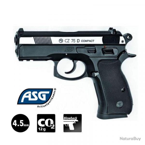 PISTOLET ASG CZ75D COMPACT - 4.5mm BBs - CO