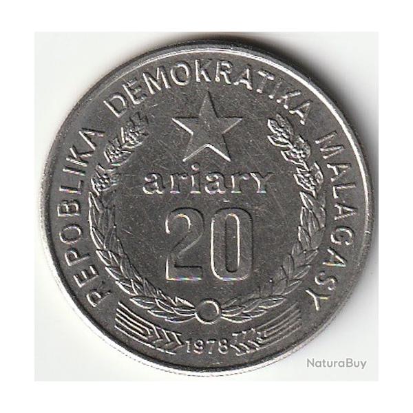 Pice de Monnaie Madagascar 20 ariary FAO 1978