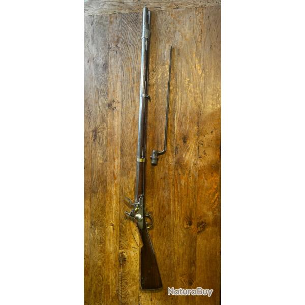 Ancien fusil  silex type dragon avec sa baonnette