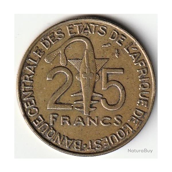 Pice de Monnaie tats de l'Afrique de l'Ouest 25 Francs 1976