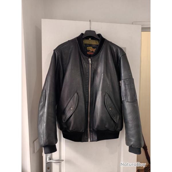 Blouson cuir noir MA1 - Bombers