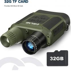 Jumelles de Vision Nocturne 400m Ecran 4" Enregistrement Photo/Vidéo Carte 32Go 8 Piles AA Incluse