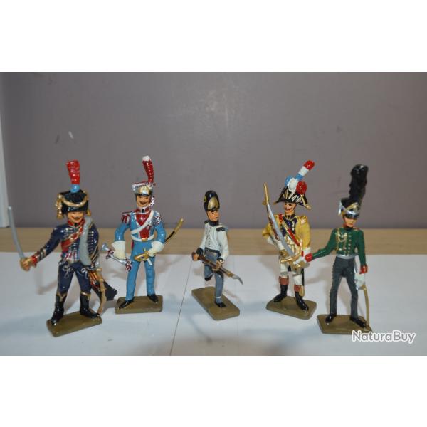 Figurine / lot  de 5  soldats de Plomb Starlux Napolon empire 7cm 1/32   (24)