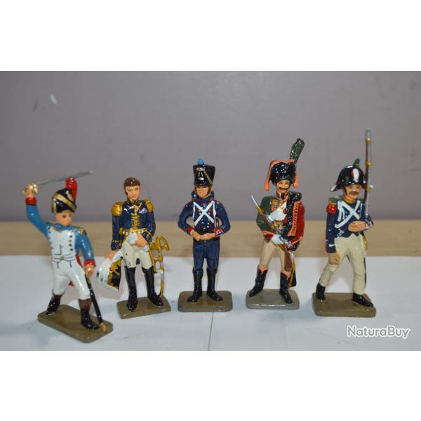 Figurine / lot  de 5  soldats de Plomb Starlux Napolon collection ATLAS  empire  1/32   (24)