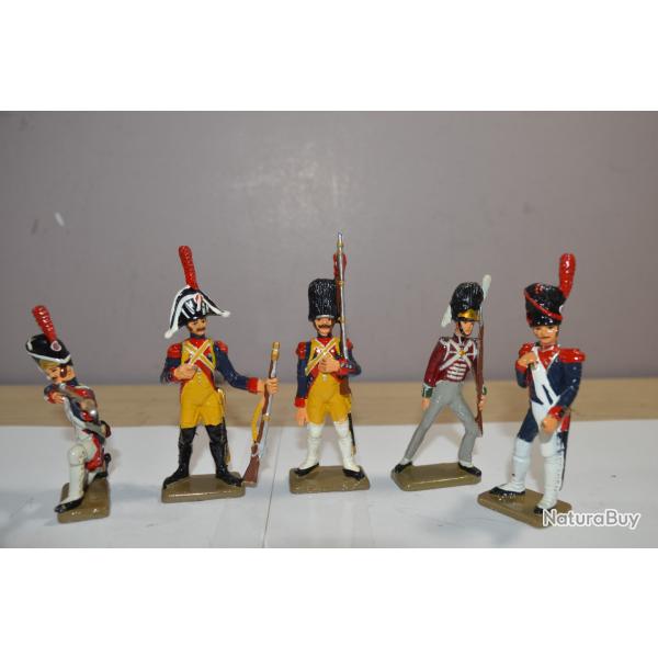 Figurine / lot  de 5  soldats de Plomb Starlux Napolon collection ATLAS  1/32   (24)