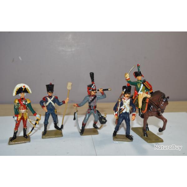 Figurine / lot  de 5  soldats de Plomb Starlux Napolon collection Cavalerie  ATLAS  1/32   (24)