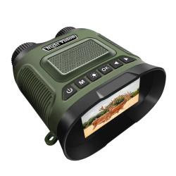Jumelles Vision Nocturne HD Ecran 2.5K Vidéo Zoom  IR 300m Photo 40MP Batterie Etanche SD 64G Vert