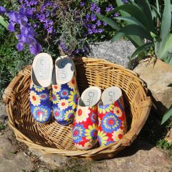 Sabot femme suédois bois et cuir liberty vernis 40 cuir vernis marine