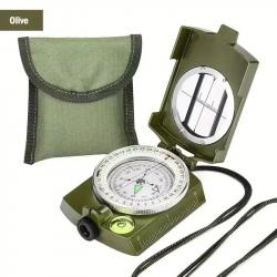 Boussole Militaire + Clinomètre Etanche Anti-Choc Visée Optique Fluorescente Randonnée camping Vert