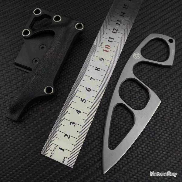 BOKER - collier de poche EDC, petit couteau  lame fixe, manche en acier 440C
