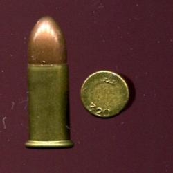 .320 Bull Dog - RARE balle plomb chemise cuivre - marquage : 320 GG - amorçage central