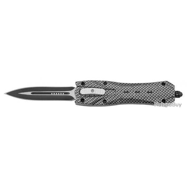 Couteau automatique OTF manche carbone  double tranchant