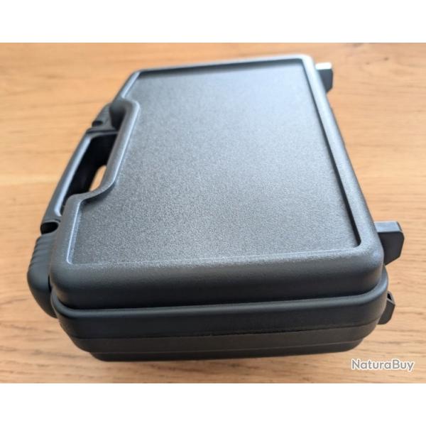 MALETTE TRANSPORT ABS POUR ARME DE POING 3 COUCHES DE MOUSSE DONT UNE MODULABLE A LA FORME DE L'ARME