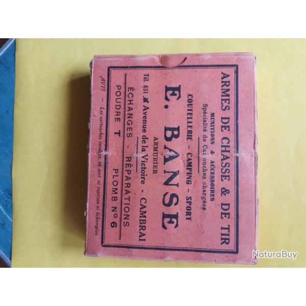 VIELLE BOITE CARTOUCHE CAL 12 DE CHEZ E. BANSE CAMBRAI POUR COLLECTION
