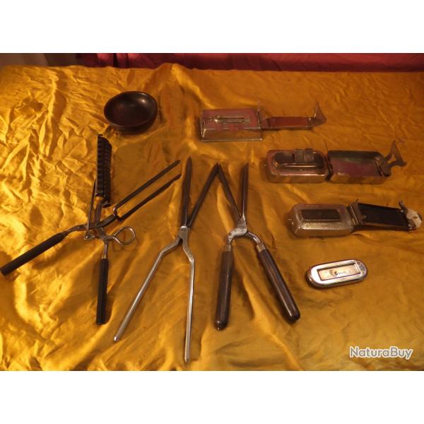 Lot de fers  friser, boucler lisser de coiffeurs, barbier, anciens, outil .