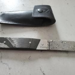 Couteau marin Dorry lame damas Vinland et manche carbone par Neptunia