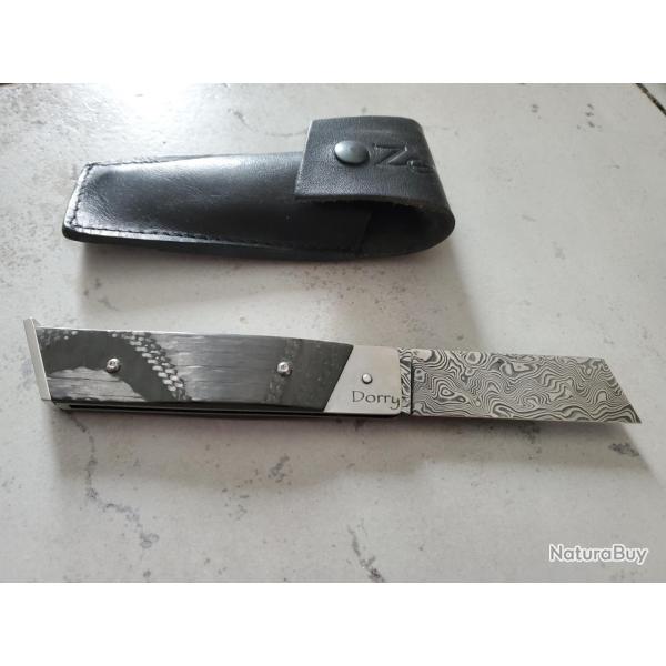 Couteau marin Dorry lame damas Vinland et manche carbone par Neptunia