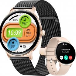Montre Connectée Femme avec Appel Bluetooth, 1.43" HD AMOLED Smartwatch Santé Au Femme, 120+ Modes S
