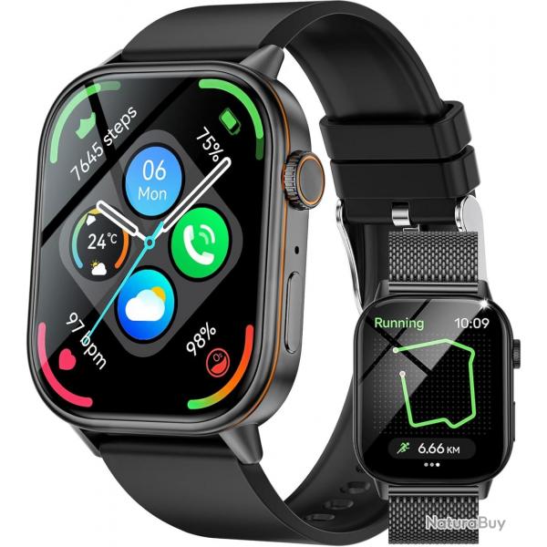 martwatch Hommes 2,01'' HD Montre Fitness avec GPS IP68 Montre Sport tanche 178+ Modes de Sport Mon