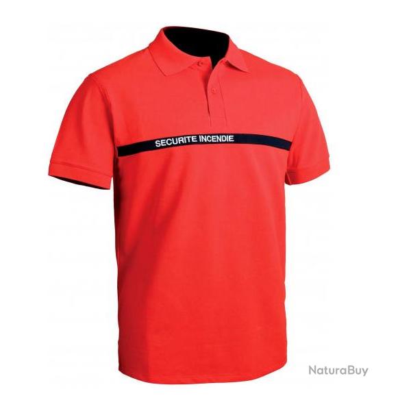 Polo SIAPP Scurit Incendie Coton Bandes Bleu