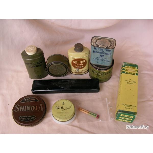 WW2 US LOT 10 LMENTS D'HYGINE/DIVERS DU SOLDAT MILITAIRE AMRICAIN ( 39-45 ) LOT 4